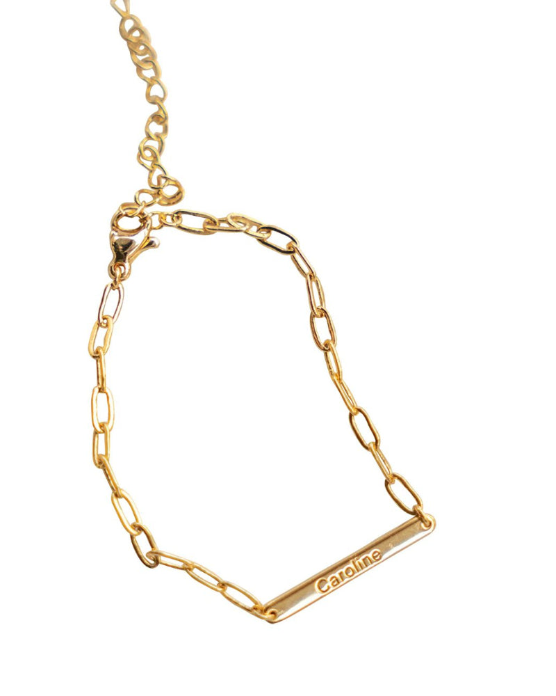 925 Sterling Silver Plated 18K Gold Custom Letter Bracelet
