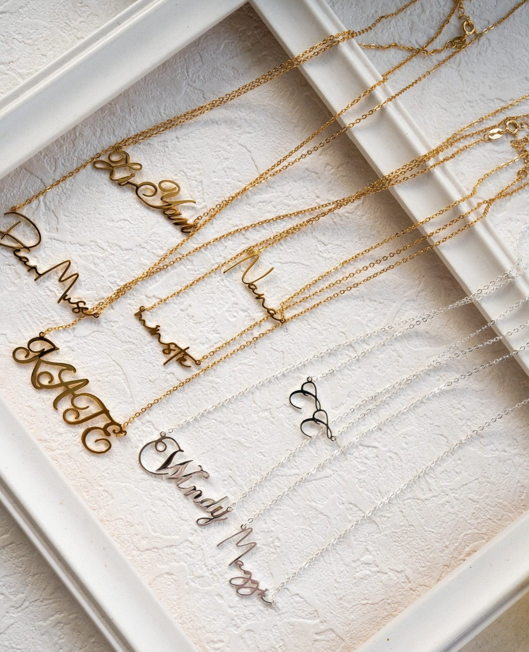 Customize your own unique nameplate necklace 925 silver plated with 18K gold