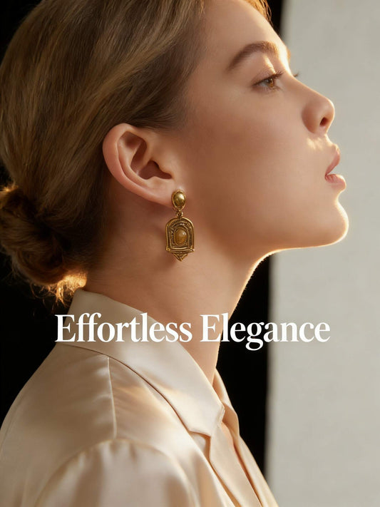 The "Sculptural Arch" Minimalist Hoop Earrings - S925 Silver in Gold & White Gold