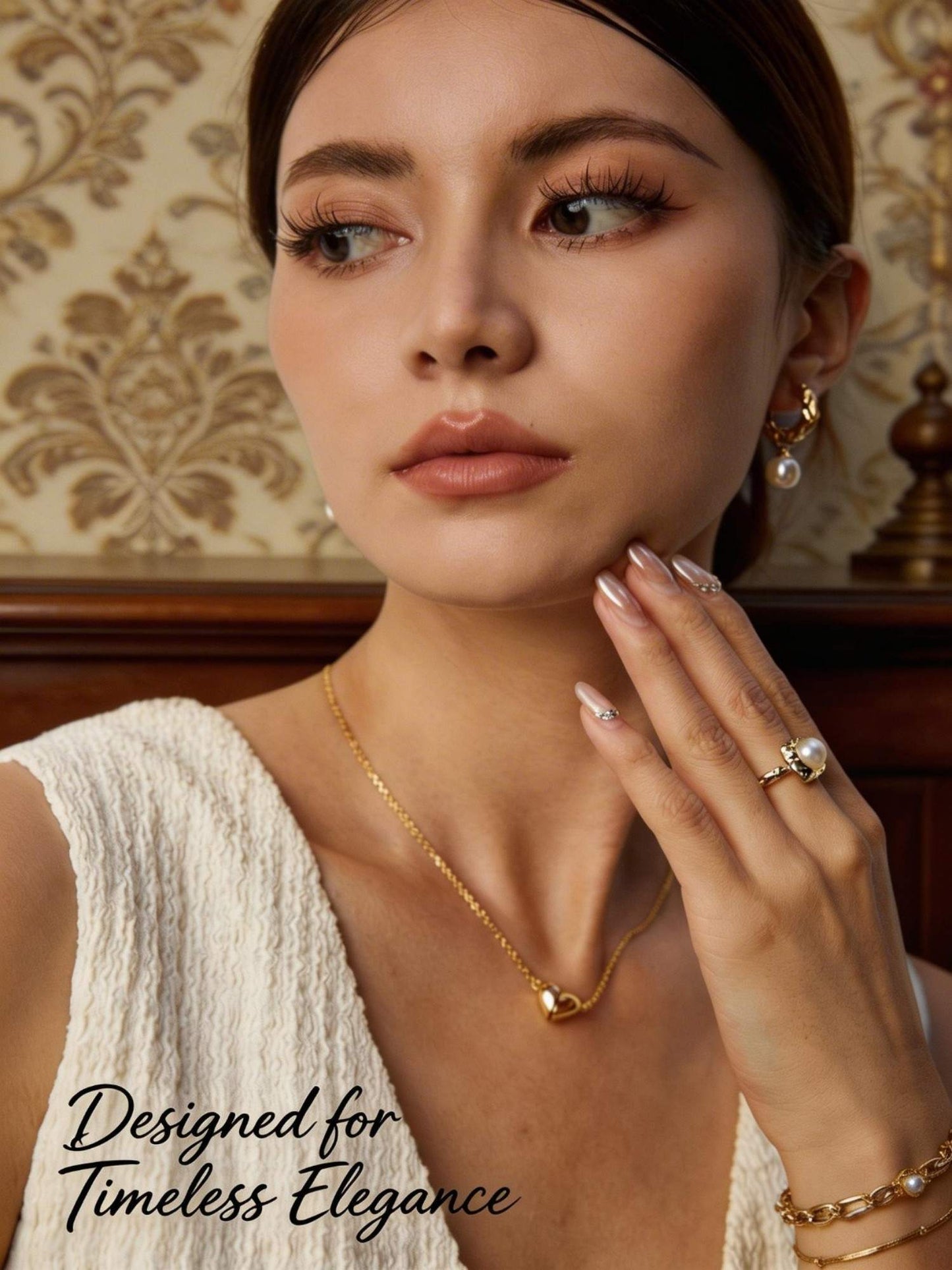 Luminous Frame" Natural Pearl Ring in S925 Silver