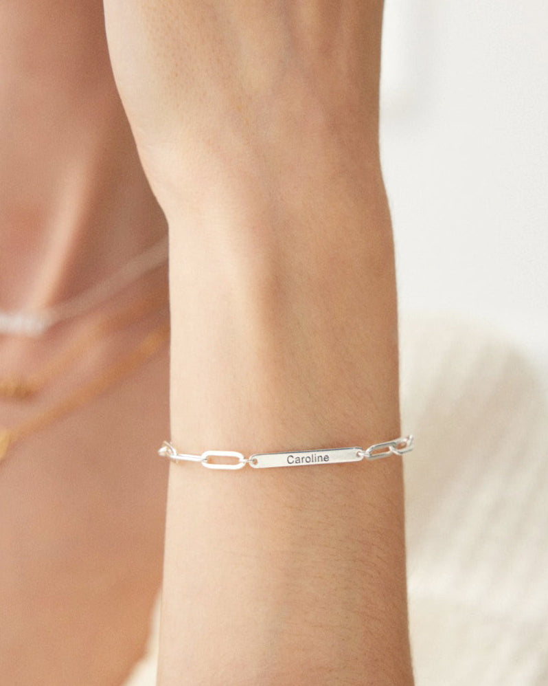 925 Sterling Silver Plated 18K Gold Custom Letter Bracelet