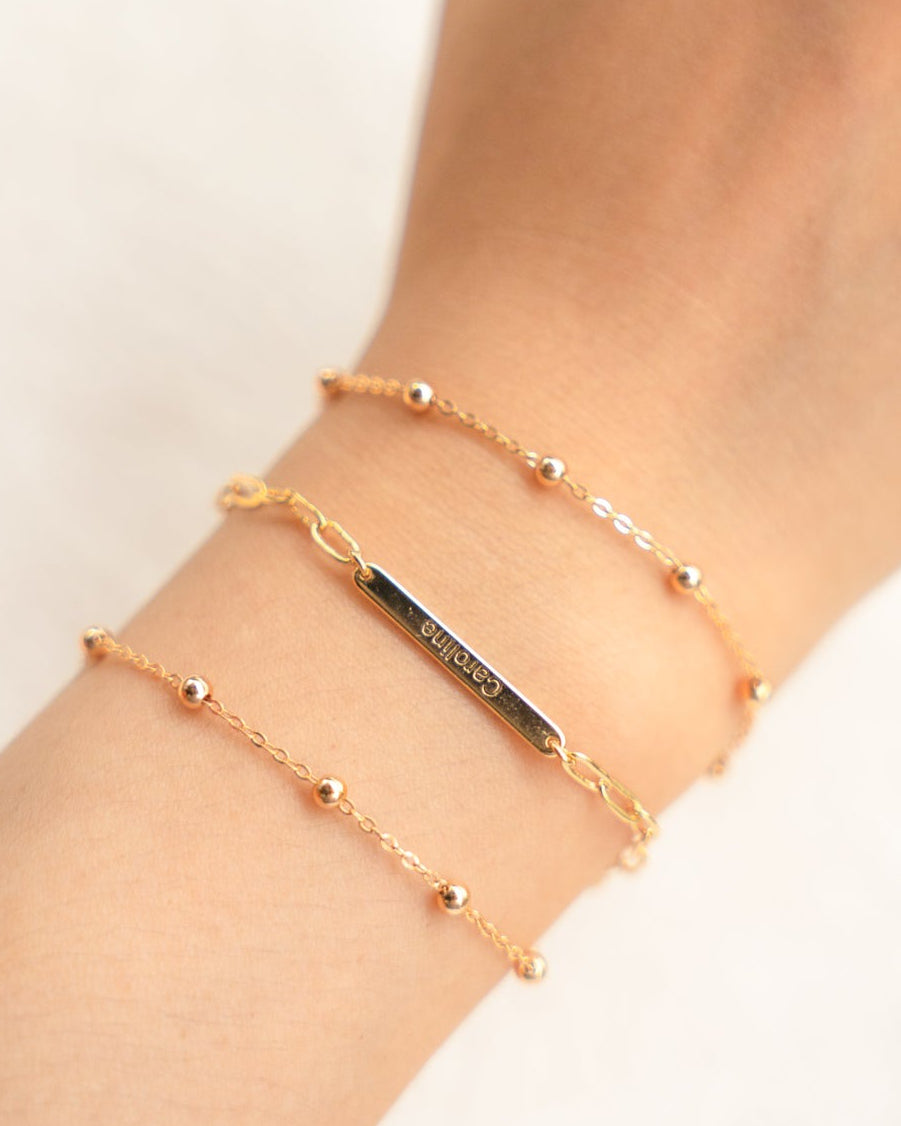 925 Sterling Silver Plated 18K Gold Custom Letter Bracelet