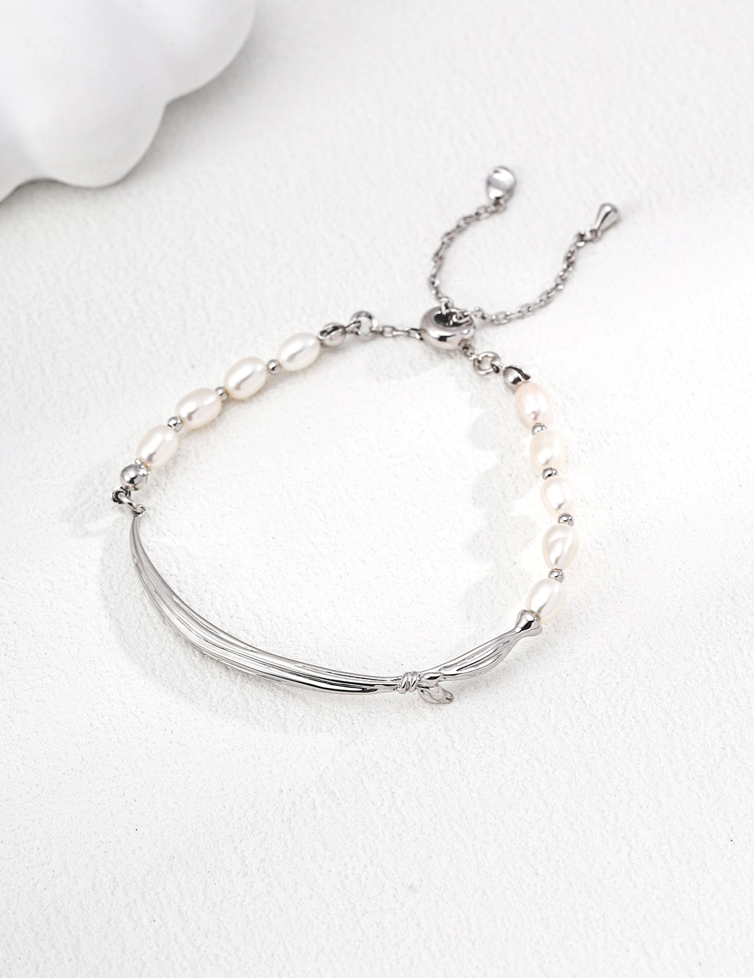 Natural Pearl Bracelet in 925 Sterling Silver – Elegant Minimalist Jewelry for Women