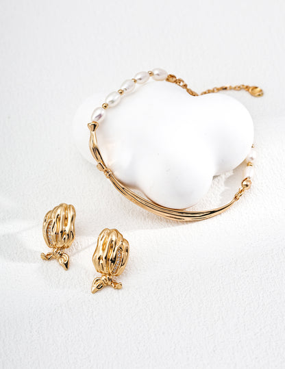 Natural Pearl Bracelet in 925 Sterling Silver – Elegant Minimalist Jewelry for Women