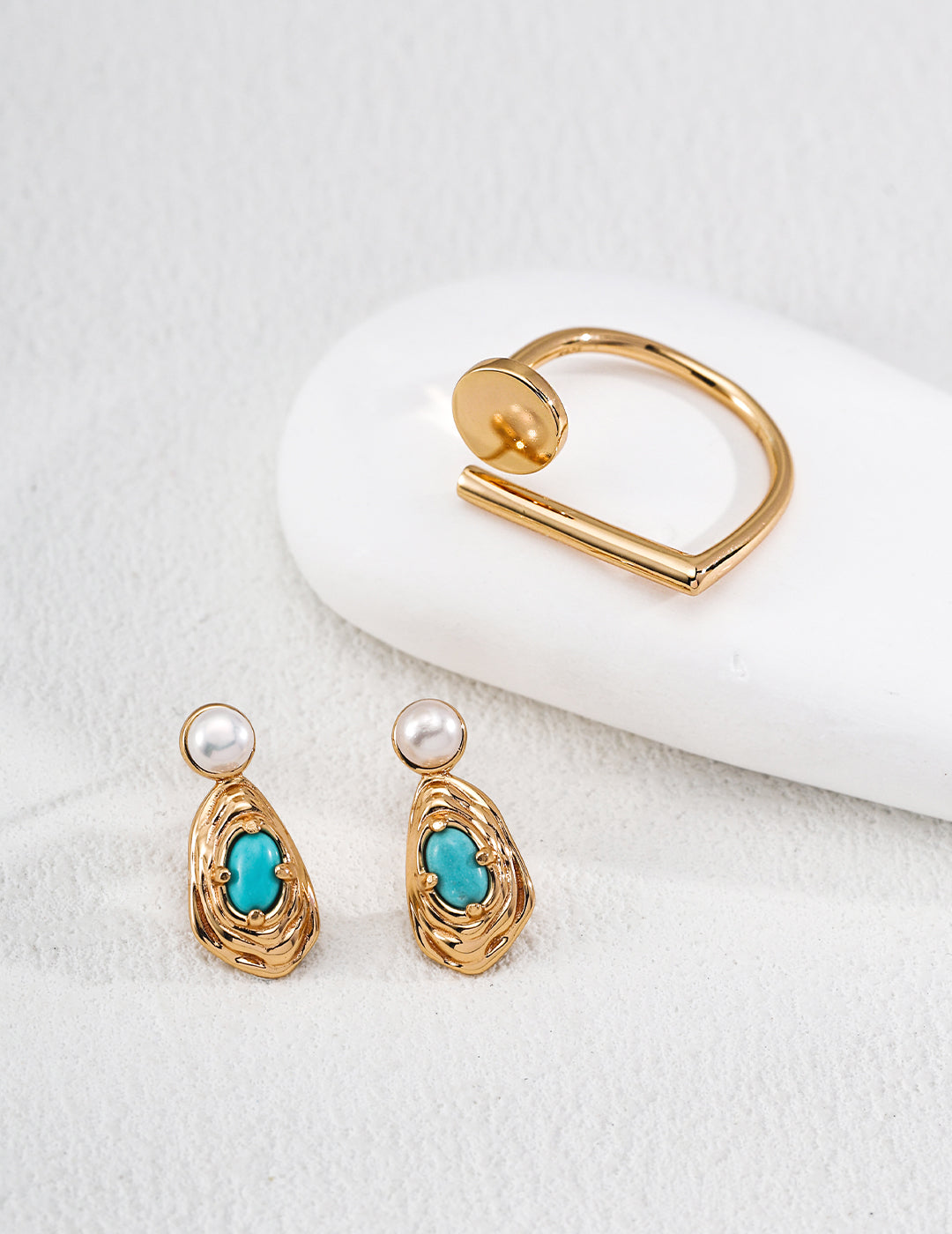 Natural Pearl & Gemstone Earrings in 925 Sterling Silver – Artistic Two-Tone Designer Jewelry for Women